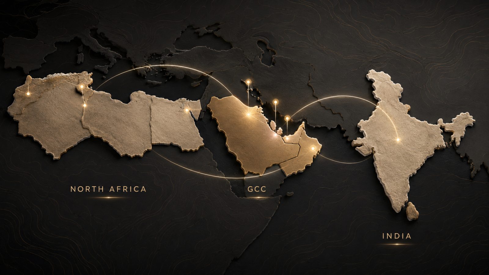 Akhom Consulting regional coverage across the GCC, North Africa and India